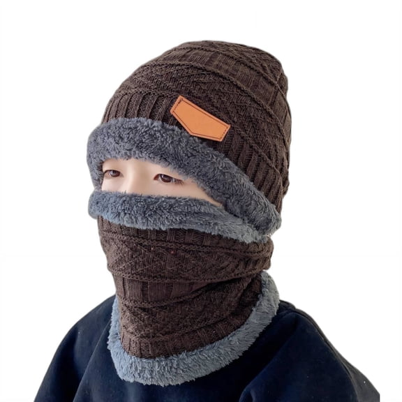 TELOLY Navy Men's Knit Beanie - traditional Winter Style, Face & Neck Protection