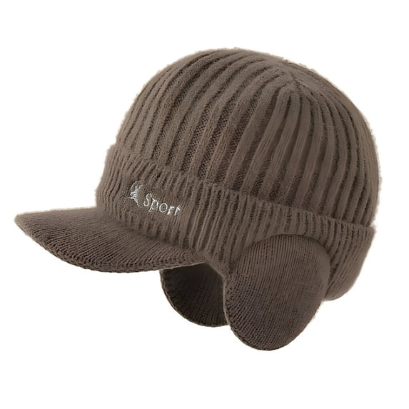 TELOLY Beanies Hats Men Super Warm Insulation Mens Beanies Cute Design Winter Hats for Men Khaki