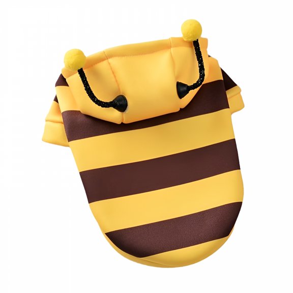 TELOLY Bee Dog Costume for Small Dogs | Soft Fleece Halloween Hoodie | Cute Bee Outfit with Adjustable Tentacles | Warm Pet Cosplay Halloween Costumes for Dogs