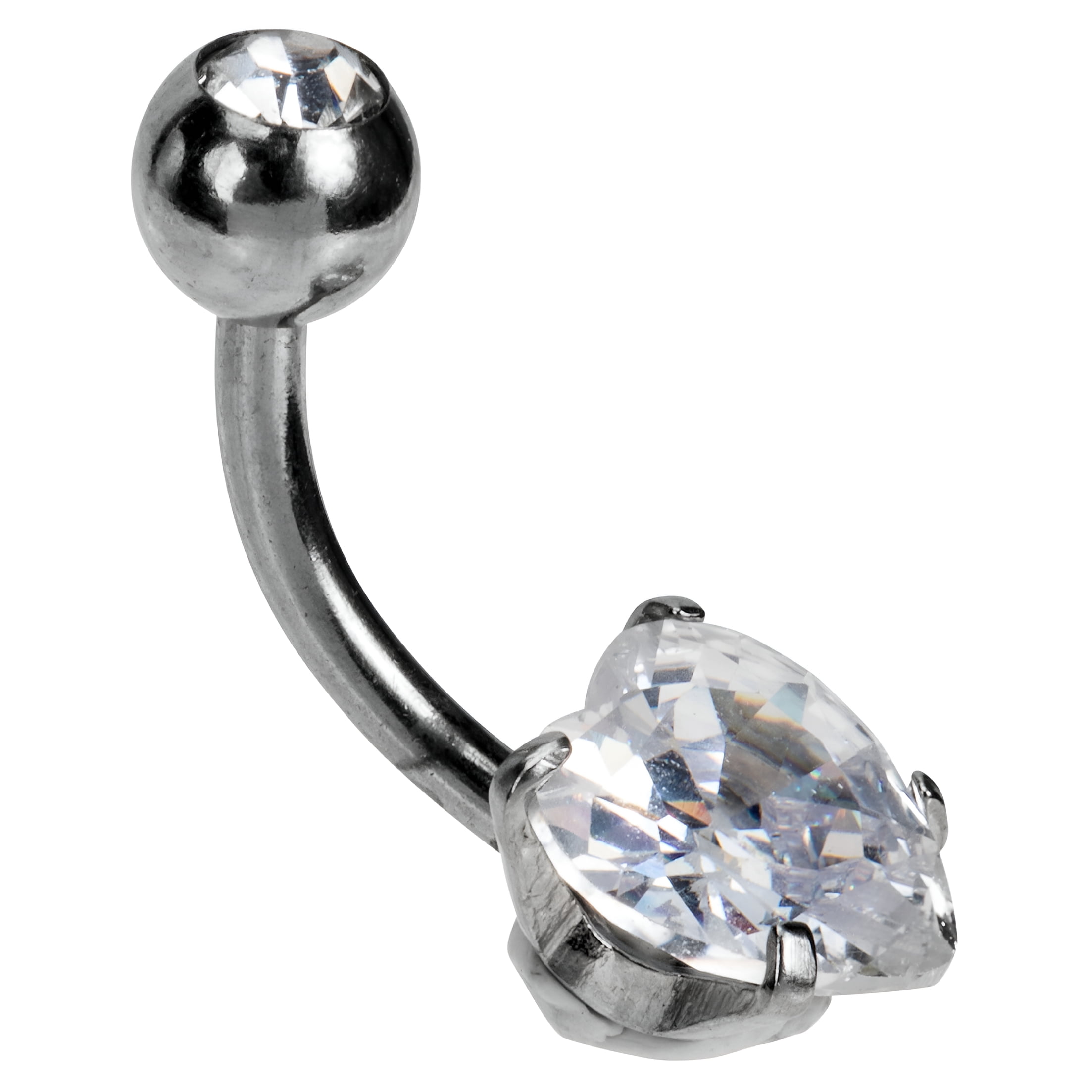 TELOLY Belly Button Ring Women Belly Piercing Jewelry Rhinestone Belly ...