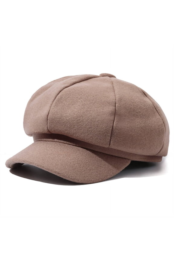 Beret Hats for Women,Fall Winter Wear Winter Hats for Women,3D Shape Newsboy Cap,Brown