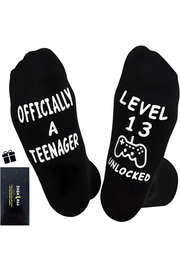 Birthday Gifts for 13Th Boys Girls Son Daughter Him Kids,13 Year Old Teenage Gamer Christmas Crew Funny Gaming Socks