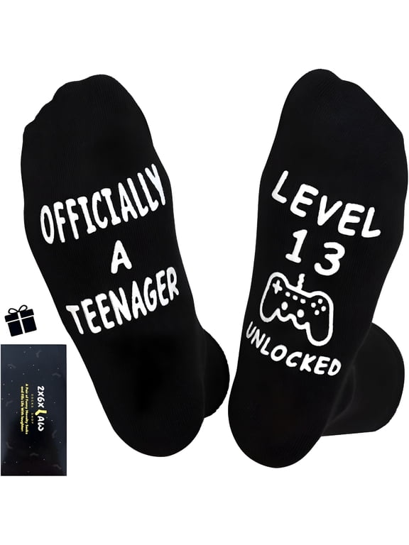 Birthday Gifts for 13Th Boys Girls Son Daughter Him Kids,13 Year Old Teenage Gamer Christmas Crew Funny Gaming Socks