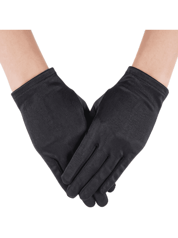 Black Gloves for Girls, Small Satin Princess Gloves | Kids Black Gloves for Holiday and Pageant, Wrist Length, Small (4-14 Years) Satin Material Kids Satin Gloves