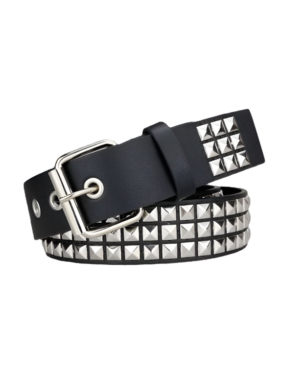 Black Pu Leather Belt,Punk Belt,Grunge Belt,Gothic Belt,Emo Belt,Black Studded Belt for Women,Goth Accessories
