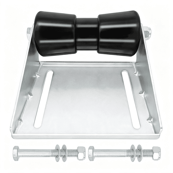 TELOLY Boat Trailer Roller with Brackets 8" 10" 12" Galvanized Steel and Black Rubber Keel Roller for Boat Trailer Heavy Duty Boat Trailer Roller with Brackets