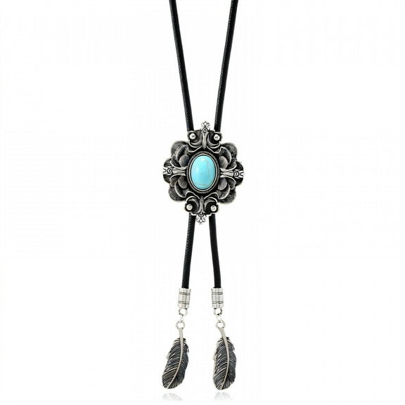 TELOLY Bolo Tie for Men,Tough Against Damage Bolo Tie,Adjustable Length Bolo Tie for Women,Pu Alloy,Black