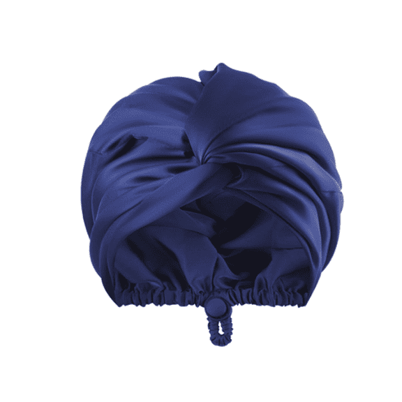 TELOLY Bonnet for Sleeping Microfiber Hair Bonnet Adjustable Size Hats for Women,Dark Blue