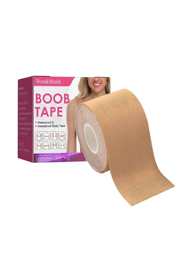 Boob Tape for Breast Lift, Waterproof Sweat-Proof Body Tape, Cuttable Adhesive for Strapless Backless Dress, Push Up