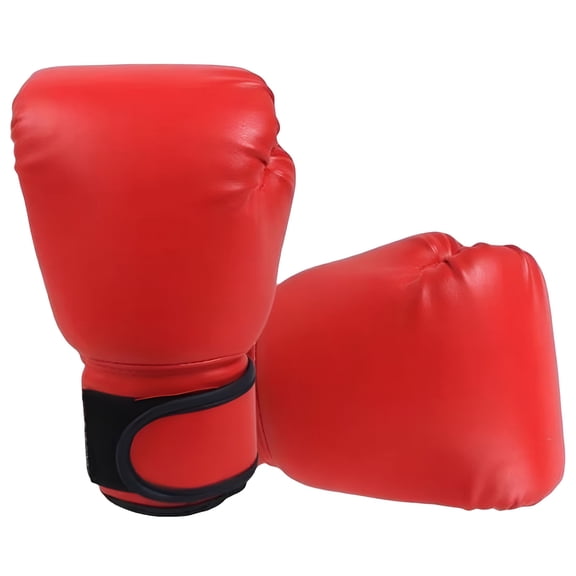 TELOLY Boxing Gloves, Kick Boxing Leather Spar Heavy Bag Workout Gloves for Adults and Children, Red