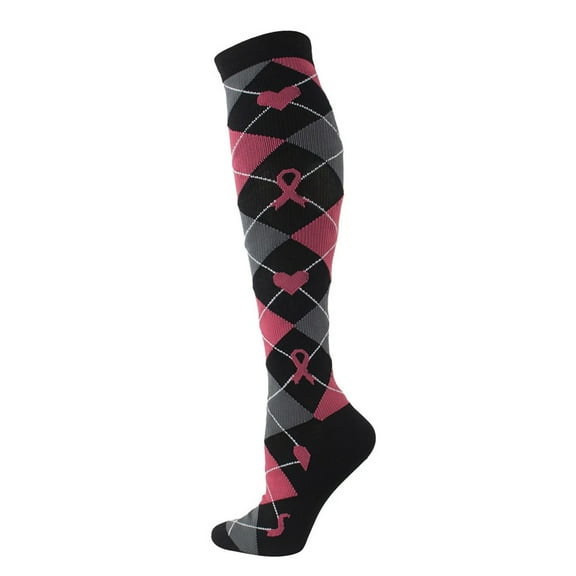 TELOLY Breast Cancer Awareness Pink Ribbon Socks for Women Men Knee High Cotton Socks Outdoor Athletic Sport Walk Socks Casual Stripes Tube Socks Festival Gifts Socks