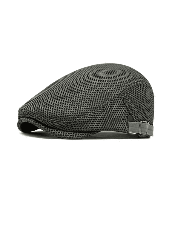 Breathable Flat Cap with Adjustable Strap for Men Women,Breathable Summer Light Newsboy Cap for Driving Walking,Breathable Harrington Hats for Men