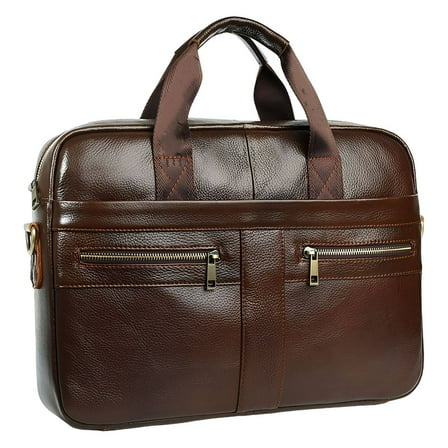 TELOLY Briefcases for Men,Durable and Glossy Leather Laptop Bag for Men,Attention to Detail Leather Briefcase for Men,Coffee