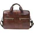 thumbnail image 1 of TELOLY Briefcases for Men,Made of Top-Grain Cowhide Leather Laptop Bag for Men,Exquisite Craftsmanship Leather Briefcase for Men,Brown, 1 of 5
