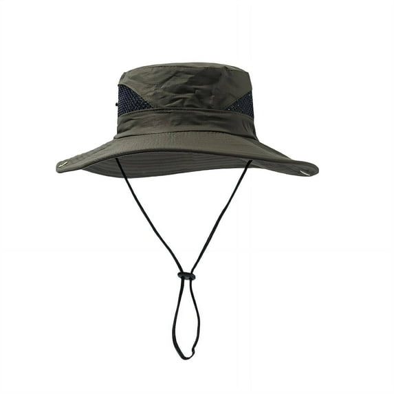 TELOLY Bucket Hat UV Protection Foldable Design Sun Hats for Men Adjustable Beach Hats for Women Army Green