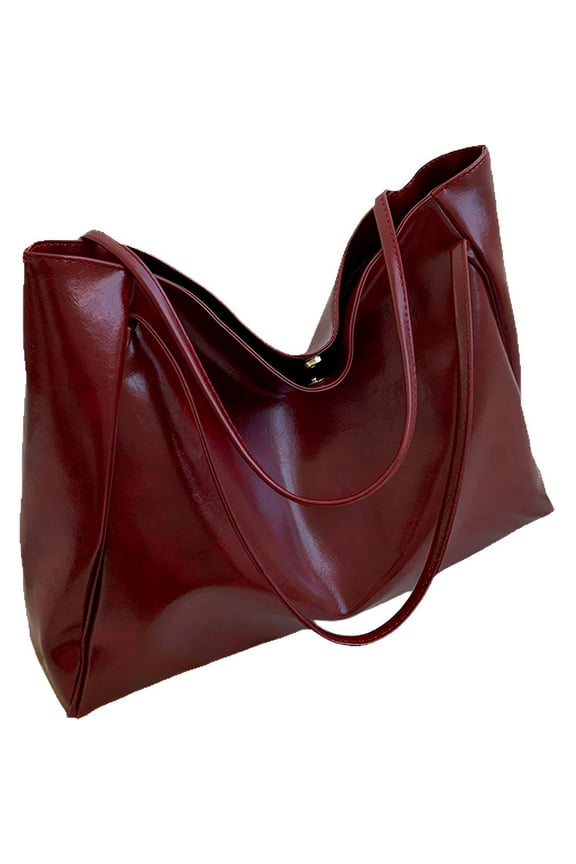 Burgundy Purse,Large Capacity Tote Bag,Vintage Style Shoulder Bag,Wine Red