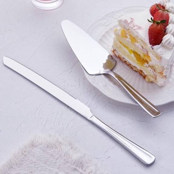 TELOLY Cake Knife and Server Set, Stainless Steel Cake Cutter Set for Wedding, Birthday, Parties Cake Knife and Server Set