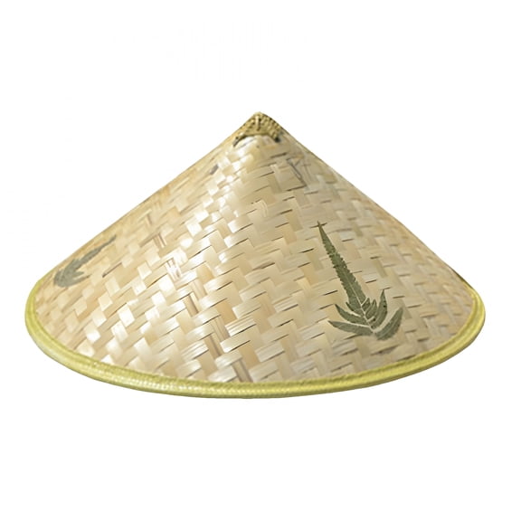 TELOLY Camping and Hiking Outdoor Sun Hat Handmade Weave Rice Straw Dance Props Traditional Asian Tourism Fisherman'S Cap for Farmers Outdoor Activities 16.9 Inch