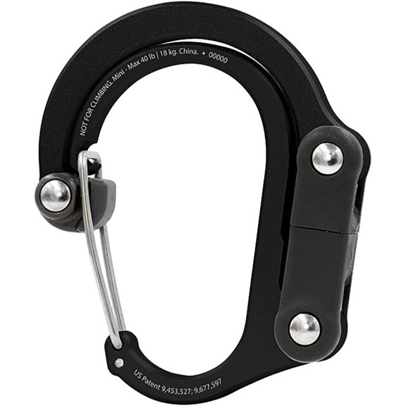 TELOLY Carabiner Clip and Hook (Small) for Purse, Stroller, and Backpack, Versatile Carabiner Clip, Stealth Black