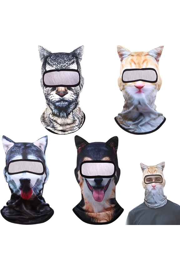 Cat Ski Mask, 3D Cat Ski Balaclava Face Mask with Ears, Cat Face Mask for Music Festivals, Skiing, Party