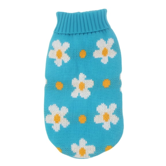 TELOLY 1Pcs Cat Sweater,Acrylic Dog Shirts,Small Dog Sweater,Blue,Xxl