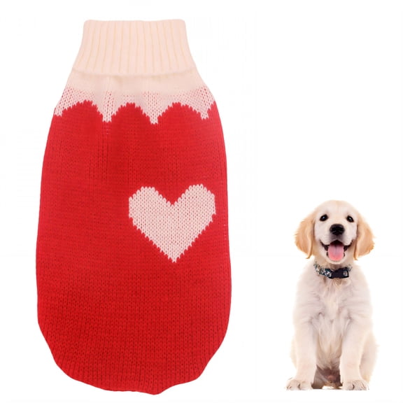 TELOLY 1Pcs Cat Sweater,Acrylic Small Dog Sweater,Boy Dog Clothes,Red,Xs