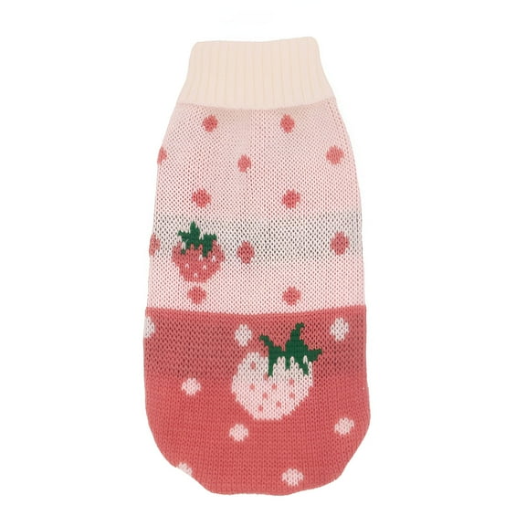 TELOLY 1Pcs Cat Sweater,Acrylic Dog Jacket,Dog Sweaters,Pink,M