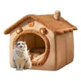 thumbnail image 1 of TELOLY Cat Tents for Indoor Cats,House Cat Houses for Outdoor Cats,15.75"*13.78"*14.96" Wear-Resistant Cat Tent Outdoor,Brown,M, 1 of 7