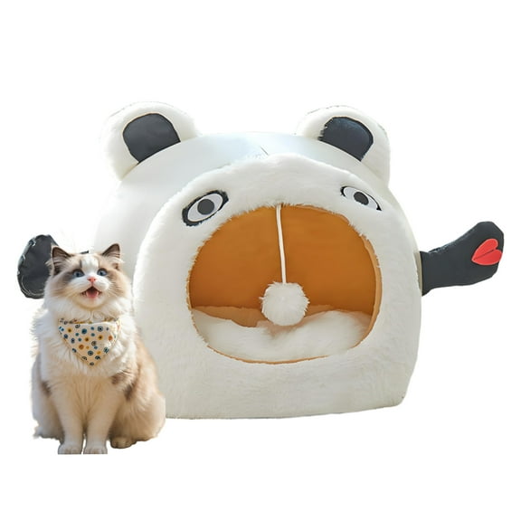 TELOLY Cat Tents for Indoor Cats,Semi-Enclosed Cat Beds,14.17"*14.17"*14.17" Soft Wrap Indoor Dog House,Light Gray,L