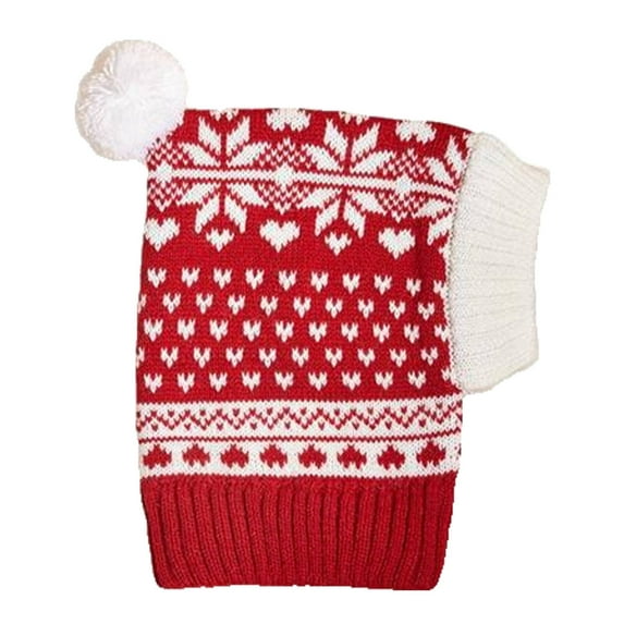 TELOLY Christmas Pet Hat,Holiday Cheer Pet Christmas Hat,Soft Knit Reindeer Outfit Pet Santa Hat,L,Style5