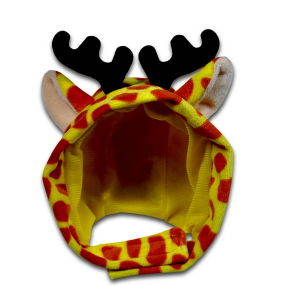 TELOLY Christmas Pet Hat,Lightweight Fluffy Xmas Party Caps for Cats,Adjustable to Fit All Head Sizes Cats Dogs Winter Warm Hat,Yellow Fleck,S