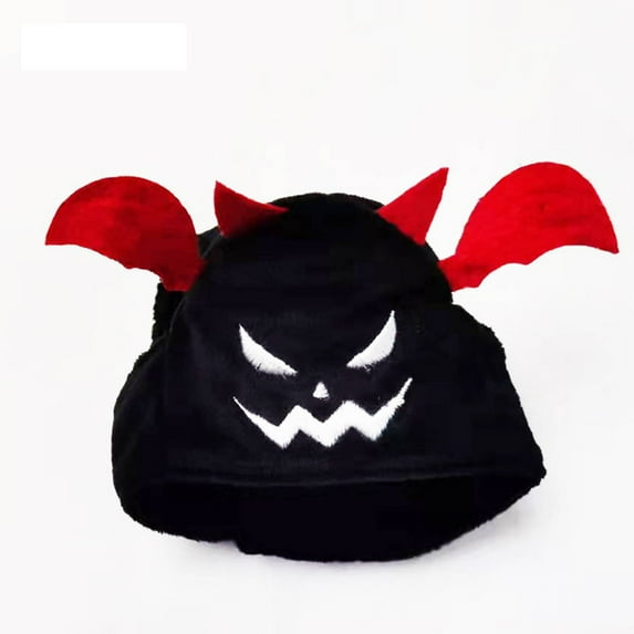 TELOLY Christmas Pet Hat,Reindeer Design Cats Dogs Winter Warm Hat,Soft Knit Christmas Joy Dog Christmas Outfit,L,Black&White