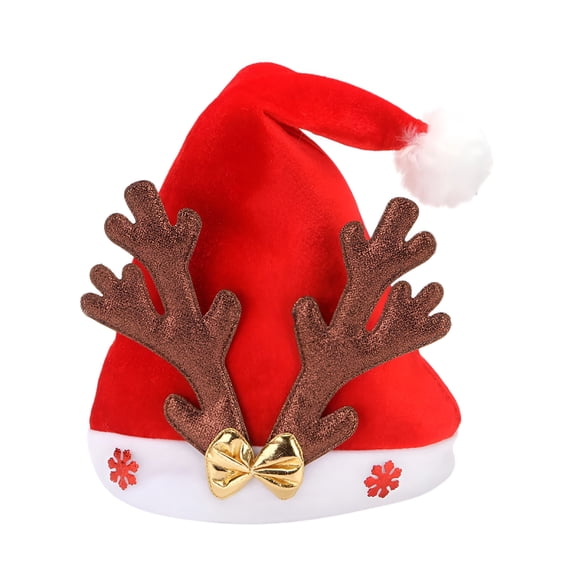 TELOLY Christmas Santa Hat for Women Men Adult Reindeer Christmas Hat Holiday Party Accessory for Men and Women Funny New Year Holiday Xmas Hat Holiday Gifts