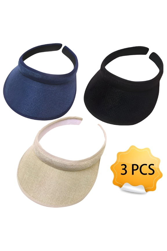 Cloth Covered Slip On Visor, Sun Sports Visor Hats Cap for Women Adjustable Cap