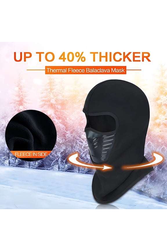 Cold Weather Balaclava Ski Mask, Water Resistant and Windproof Fleece Thermal Face Mask, Hunting Cycling Motorcycle Neck Warmer Hood Winter Gear for Men Women