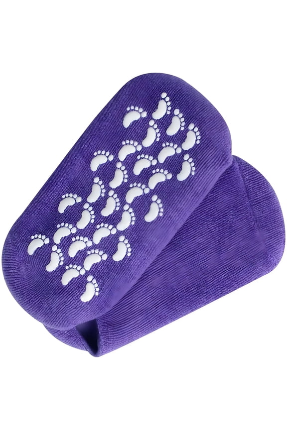 Comfort Gel Socks for Men and Women - Soft Silicone Gel Infused Moisturizing Socks (Purple, 1 Pair)