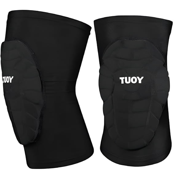 TELOLY Compression Knee Sleeves Anti-Slip Leg Sleeves with Protective Knee Pads - Kid Youth Adult Sizes (1 Pair)