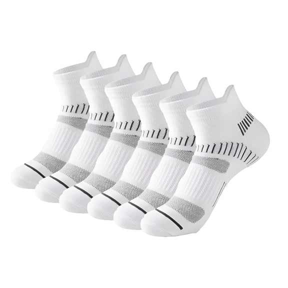 TELOLY Compression Socks for Unisex Men and Women,Ankle Soft Moisture-Wicking Socks,Athletic Cushioned Low Cut Running Socks for a Secure Fit - 6 Pairs