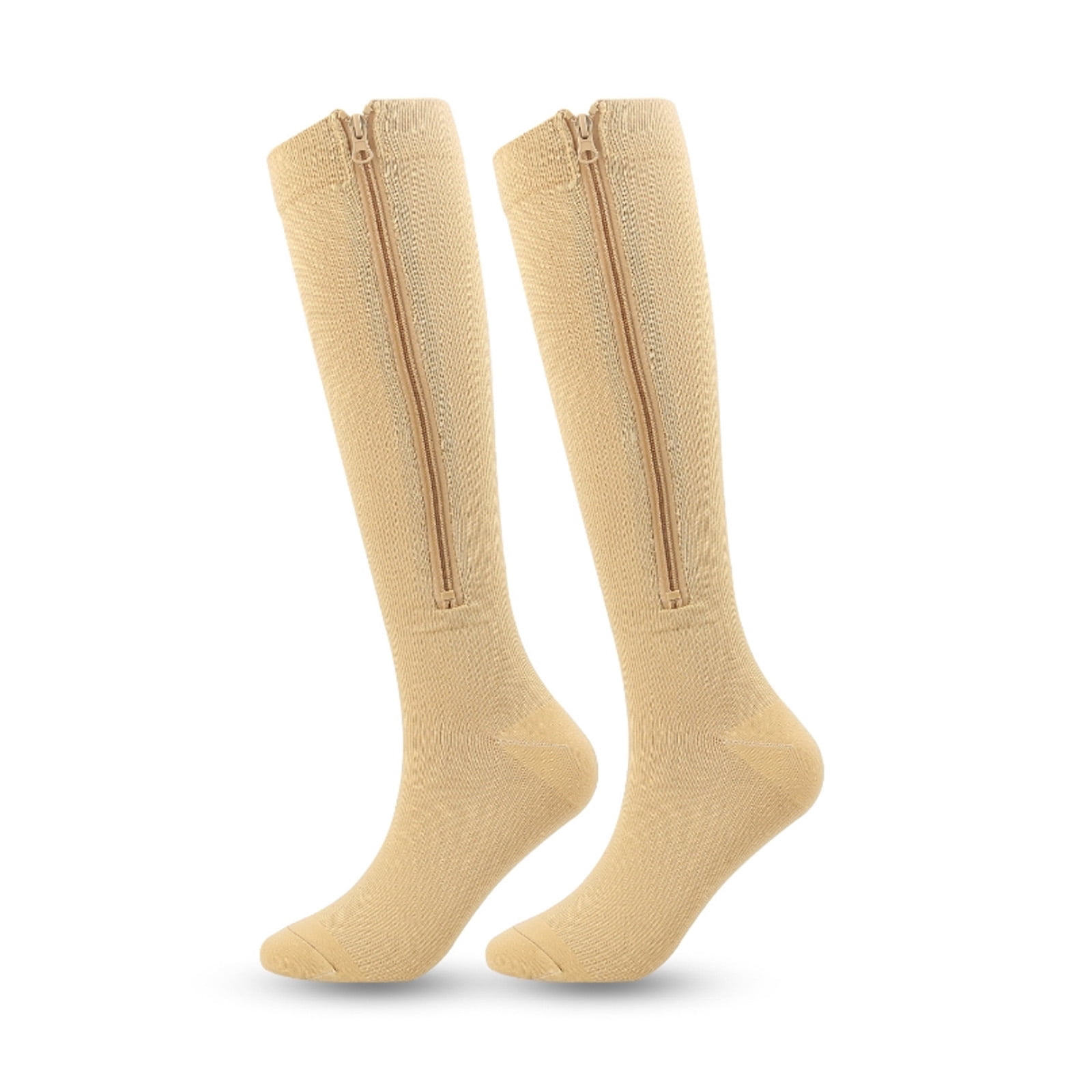 TELOLY Compression Stockings for Women,Gradient Pressure Compression Socks for Women Wide Calf,Nylon Material Medias De Compresion Para Mujer,Yellow