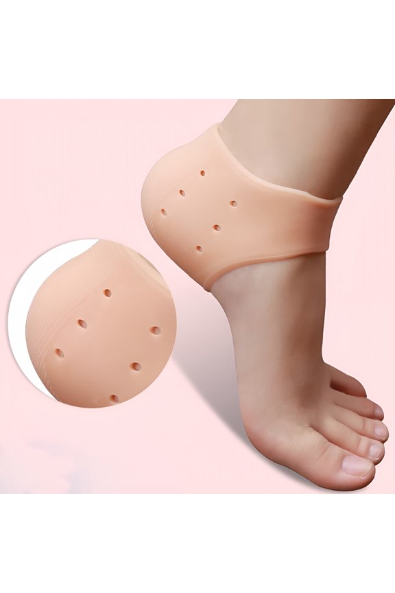 Compression socks for women no show socks womens Feet Care Socks Silicone Moisturizing Gel Heel Socks With Hole Cracked Foot Skin Beige