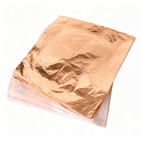 TELOLY Copper Leaf Sheets,6.3X6.3 Inches,100 Pieces,For Diy Art Projects and Crafting Copper Leaf Sheets100