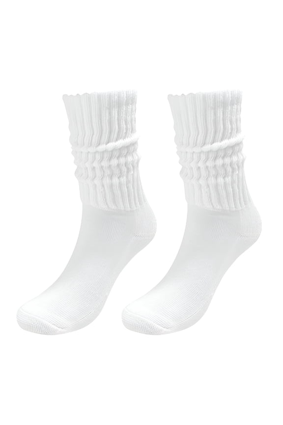 Women'S Scrunched Slouch Socks,Cotton Boot Socks Bulk Pack for Everyday Comfort & Style Socks Solid Color Crew Socks Colorful Lightweight Cotton Athletic Socks White One Size