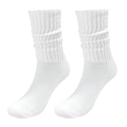 TELOLY WomenS Scrunched Slouch Socks,Cotton Boot Socks Bulk Pack for Everyday Comfort & Style Socks Solid Color Crew Socks Colorful Lightweight Cotton Athletic Socks White One Size