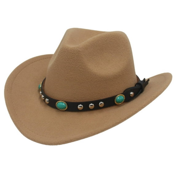 TELOLY Cowboy Hat,Blend of Cultural and Western Influences Cowgirl Hat,Versatile and Unisex Design Safari Hat,Faw