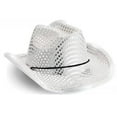 thumbnail image 1 of TELOLY Cowboy Hat,LED-Illuminated Cowgirl Hat for Party Vibes,Shimmering Safari Hat with Metallic Sequin Design, 1 of 2