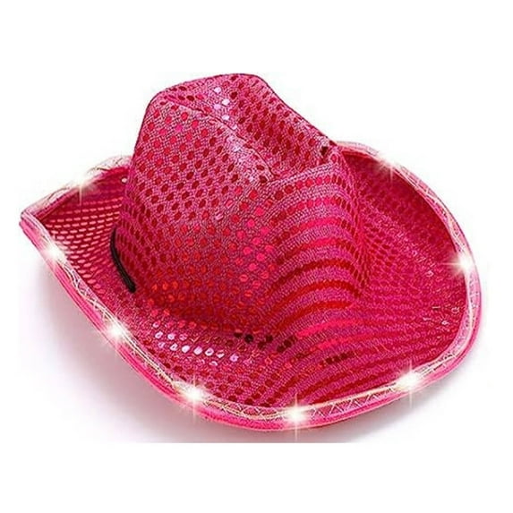 TELOLY Cowboy Hat,Built-In LED Lights Cowgirl Hat for Ultimate Party Vibes,EVA Material Safari Hat for Lightweight Comfort,Yellow Light