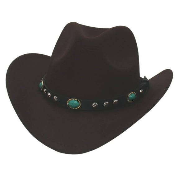 TELOLY Cowboy Hat,Blend of Cultural and Western Influences Cowgirl Hat,Versatile and Unisex Design Safari Hat,Coffee