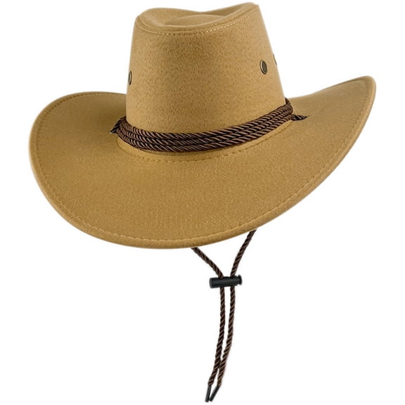 TELOLY Cowboy Hat,Contemporary Cowgirl Hat,Sun-Protecting Safari Hat with Adjustable Fit
