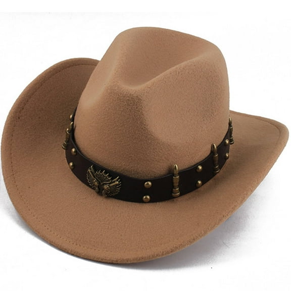 TELOLY Cowboy Hat,Contoured Wide-Brim Cowgirl Hat for Face Framing,Functional Safari Hat Designed with Secure Adjustable Strap,Bullet Faw