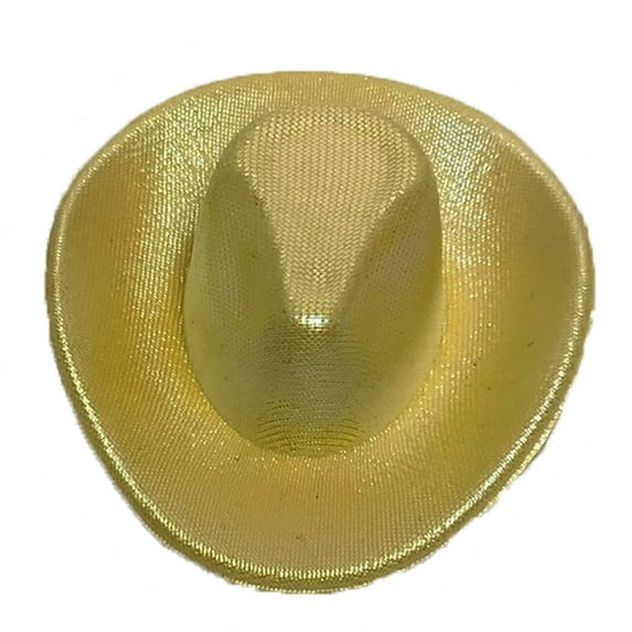 TELOLY Cowboy Hat,Lightweight Cowgirl Hat,Holographic Safari Hat for Trendy Party Look